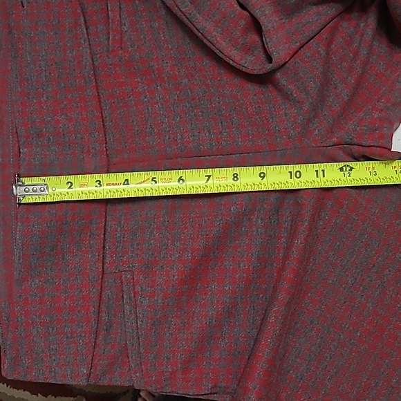7th Avenue Design Studio Red & Grey Plaid Pullon Pants size Medium - Picture 10 of 10